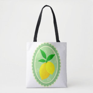 Retro Sunny Lemon Gelbe Frühlinggrün Weiß Tasche
