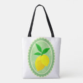 Retro Sunny Lemon Gelbe Frühlinggrün Weiß Tasche (Rückseite)