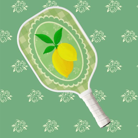 Retro Sunny Lemon Gelbes Frühlinggrün Pickleball Schläger