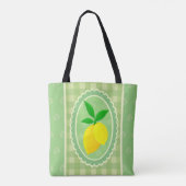 Retro Sunny Lemon Gelbes Frühlinggrün Tasche (Rückseite)