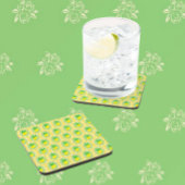 Retro Sunny Lemon Yellow White Check  Fliese