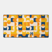 Retro Sunny Orange Yellow Blue Pop Art Pattern Schreibtischunterlage (Vorderseite)