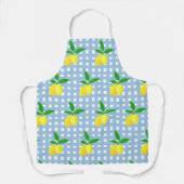 Retro Sunny Yellow Lemon Blue White Check Schürze (Vorderseite)
