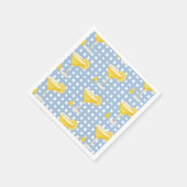 Retro Sunny Yellow Lemon Drop Blue Check Serviette (Ecke)