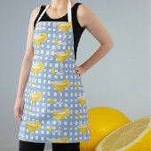 Retro Sunny Yellow Lemon Drop Blue Karo Schürze