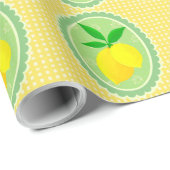 Retro Sunny Yellow Lemons Geschenkpapier (Rolleneckpunkt)