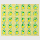Retro Sunny Yellow Lemons Geschenkpapier (Flach)
