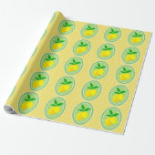 Retro Sunny Yellow Lemons Geschenkpapier (Ungerollt)