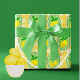 Retro Sunny Yellow Lemons Geschenkpapier