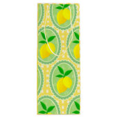 Retro Sunny Yellow Lemons Geschenktüte Für Weinflaschen (Rückseite)