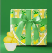Retro Sunny Yellow Lemons Geschenktüte Für Weinflaschen