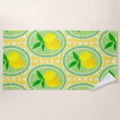 Retro Sunny Yellow Lemons Strandtuch (Vorderseite)
