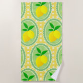 Retro Sunny Yellow Lemons Strandtuch (Vorderseite)