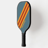 Retro Sunrise on Slate Stripes with Name Pickleball Schläger (Links)