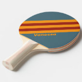 Retro Sunrise on Slate Stripes with Name Tischtennis Schläger (Vorderseite)