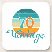 Retro Sunset 70 Vintag gestört Getränkeuntersetzer (Vorderseite)