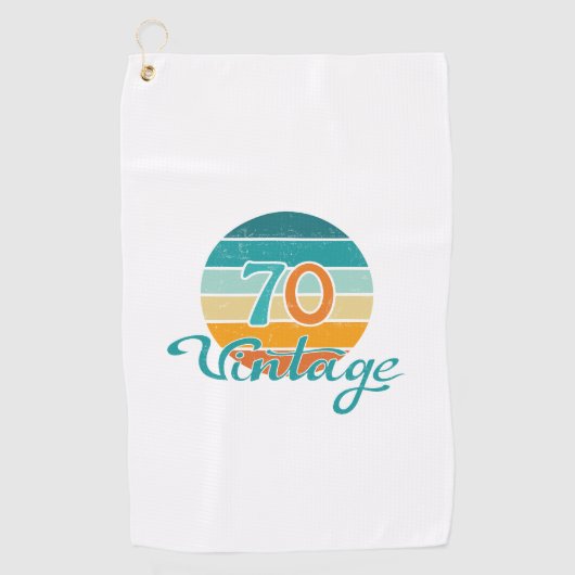 Retro Sunset 70 Vintag gestört Golfhandtuch (Vorderseite)