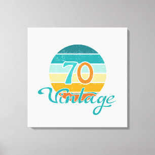 Retro Sunset 70 Vintag gestört Leinwanddruck