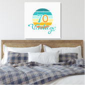 Retro Sunset 70 Vintag gestört Leinwanddruck (Insitu (Schlafzimmer))