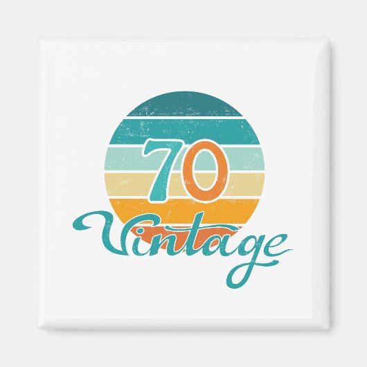 Retro Sunset 70 Vintag gestört Magnet (Vorne)