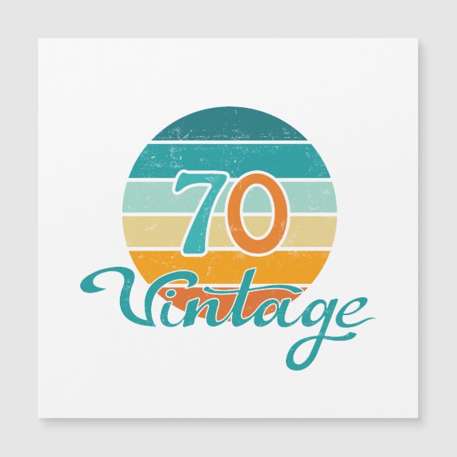 Retro Sunset 70 Vintag gestört Magnetkarte (Vorderseite)