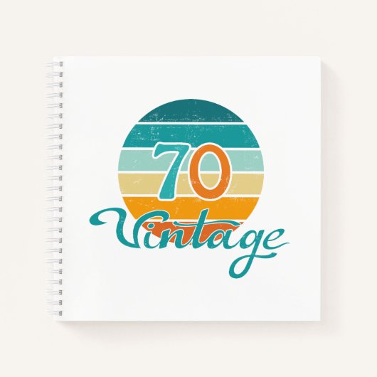 Retro Sunset 70 Vintag gestört Notizblock (Vorderseite)