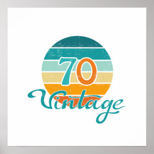 Retro Sunset 70 Vintag gestört Poster