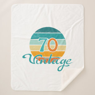 Retro Sunset 70 Vintag gestört Sherpadecke