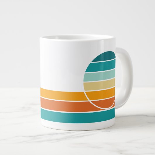 Retro Sunset 71 Jumbo-Tasse (Vorderseite Rechts)