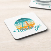 Retro Sunset 71 Vintag gestört Getränkeuntersetzer (Linke Seite)