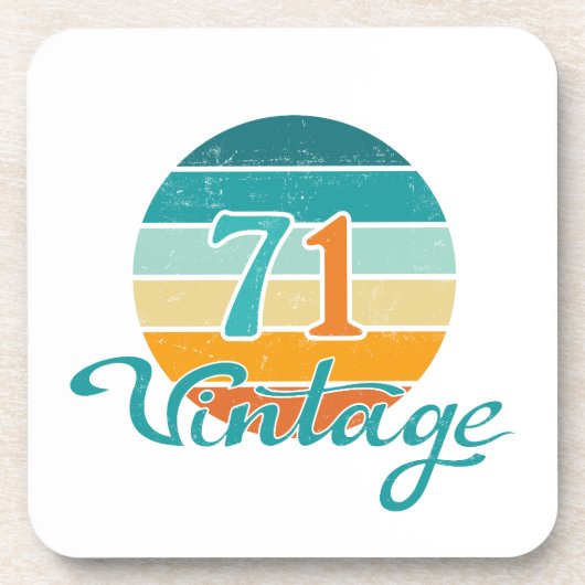 Retro Sunset 71 Vintag gestört Getränkeuntersetzer (Vorderseite)