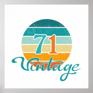 Retro Sunset 71 Vintag gestört Poster