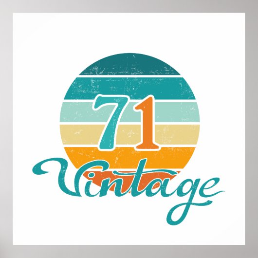 Retro Sunset 71 Vintag gestört Poster (Vorne)