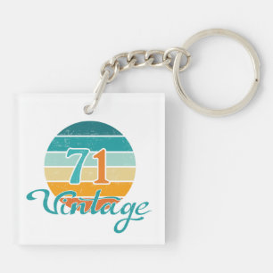 Retro Sunset 71 Vintag gestört Schlüsselanhänger