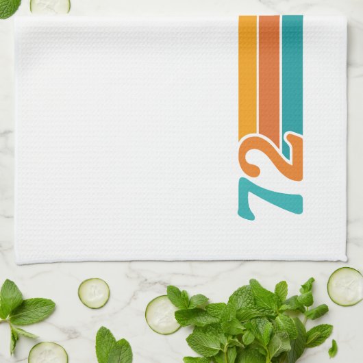 Retro Sunset 72 Geschirrtuch (Gefaltet)