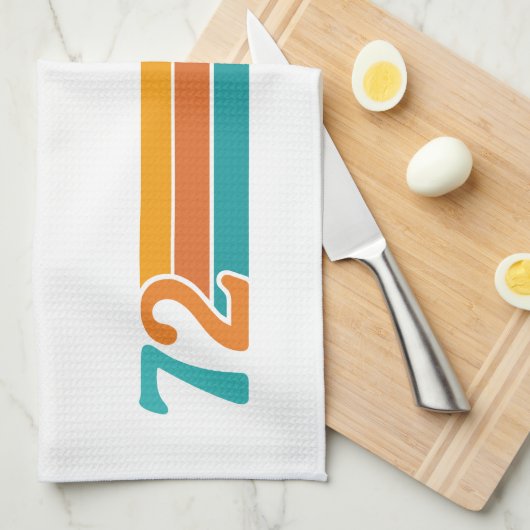 Retro Sunset 72 Geschirrtuch (Viertel Falte)