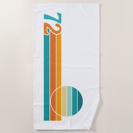 Retro Sunset 72 Strandtuch (Vorderseite)