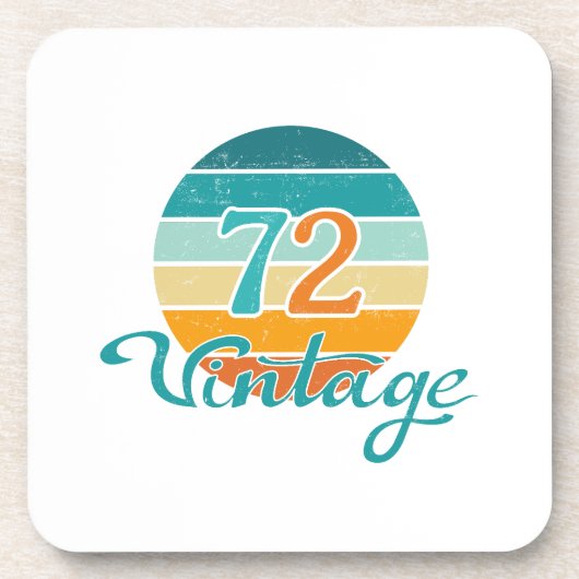 Retro Sunset 72 Vintag gestört Getränkeuntersetzer (Vorderseite)