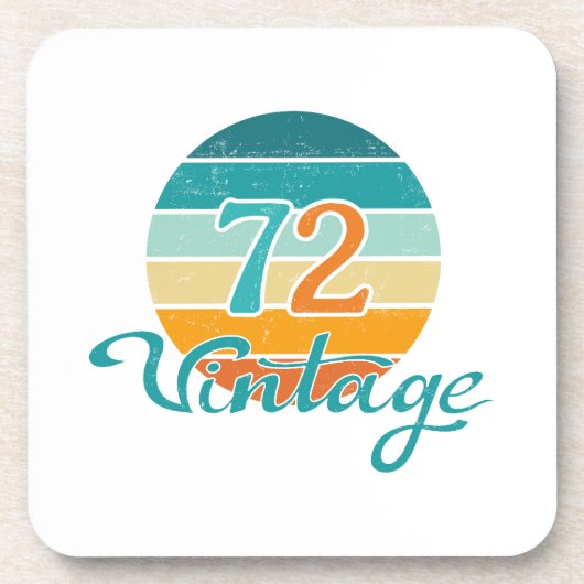Retro Sunset 72 Vintag gestört Getränkeuntersetzer (Vorderseite)