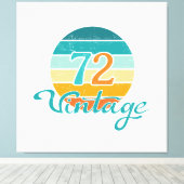 Retro Sunset 72 Vintag gestört Leinwanddruck (Insitu (Holzboden))