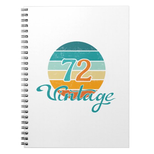 Retro Sunset 72 Vintag gestört Notizblock (Vorderseite)