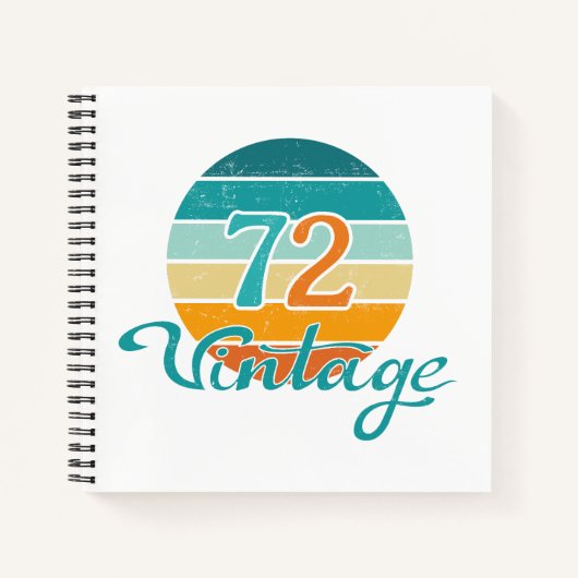 Retro Sunset 72 Vintag gestört Notizblock (Vorderseite)