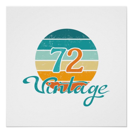 Retro Sunset 72 Vintag gestört Poster (Vorderseite)