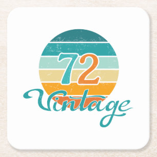 Retro Sunset 72 Vintag gestört Rechteckiger Pappuntersetzer