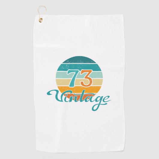Retro Sunset 73 Vintag gestört Golfhandtuch (Vorderseite)