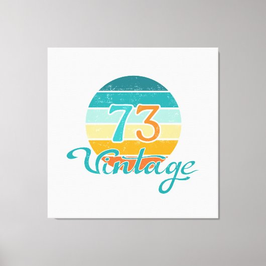 Retro Sunset 73 Vintag gestört Leinwanddruck (Vorderseite)