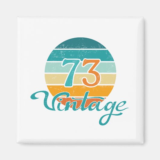 Retro Sunset 73 Vintag gestört Magnet (Vorne)