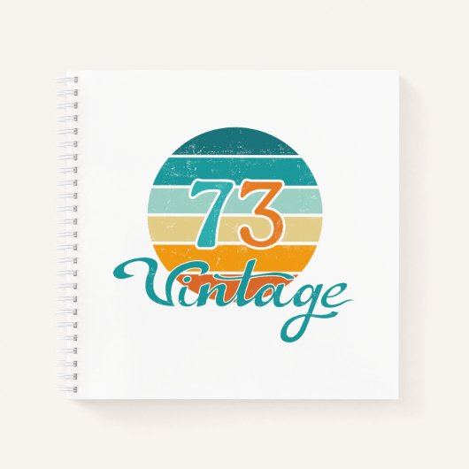 Retro Sunset 73 Vintag gestört Notizblock (Vorderseite)