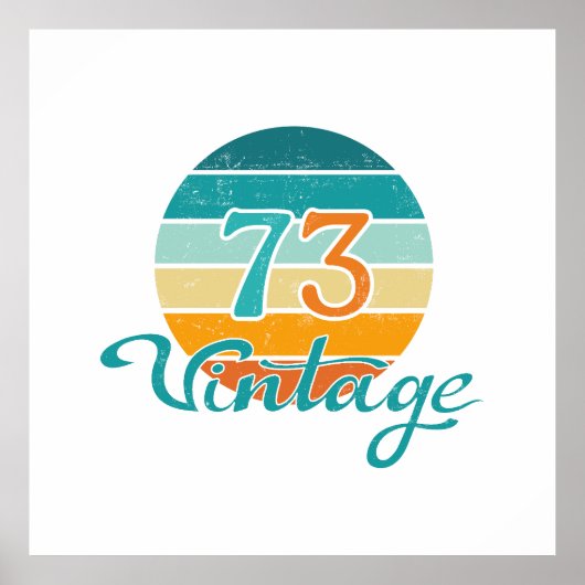 Retro Sunset 73 Vintag gestört Poster (Vorne)