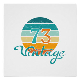 Retro Sunset 73 Vintag gestört Poster